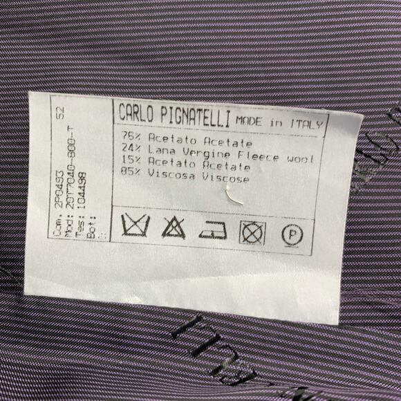 CARLO PIGNATELLI Size 42 Black Purple Stripe Acetate Wool Vest - Picture 7 of 7